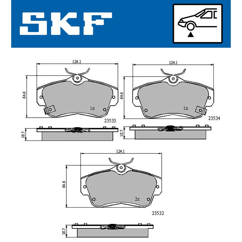 Set placute frana SKF VKBP 80605 A