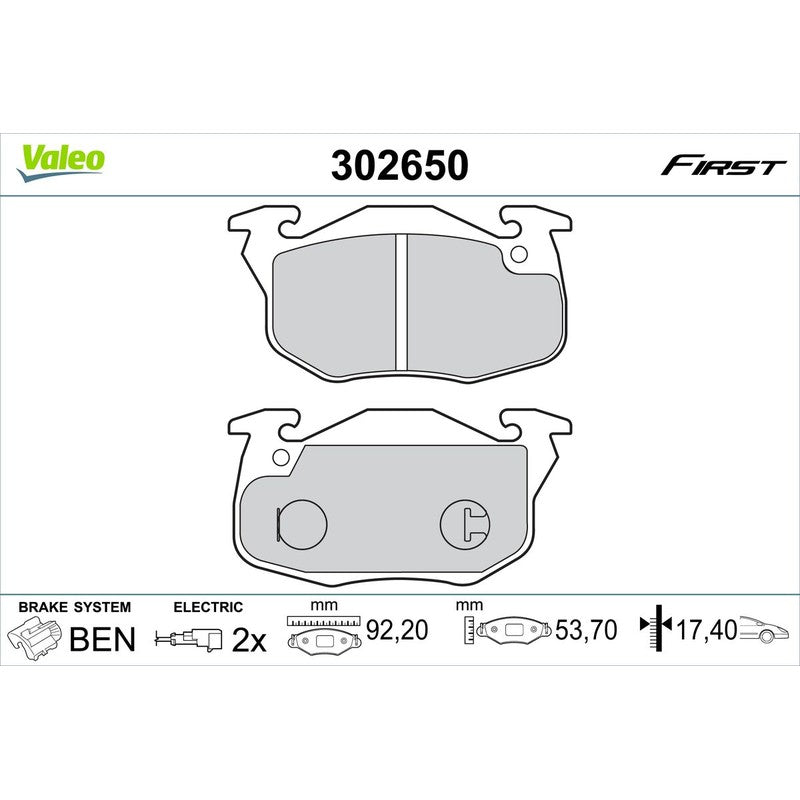 Set placute frana VALEO 302650