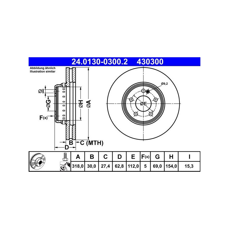 Disc frana ATE 24.0130-0300.2