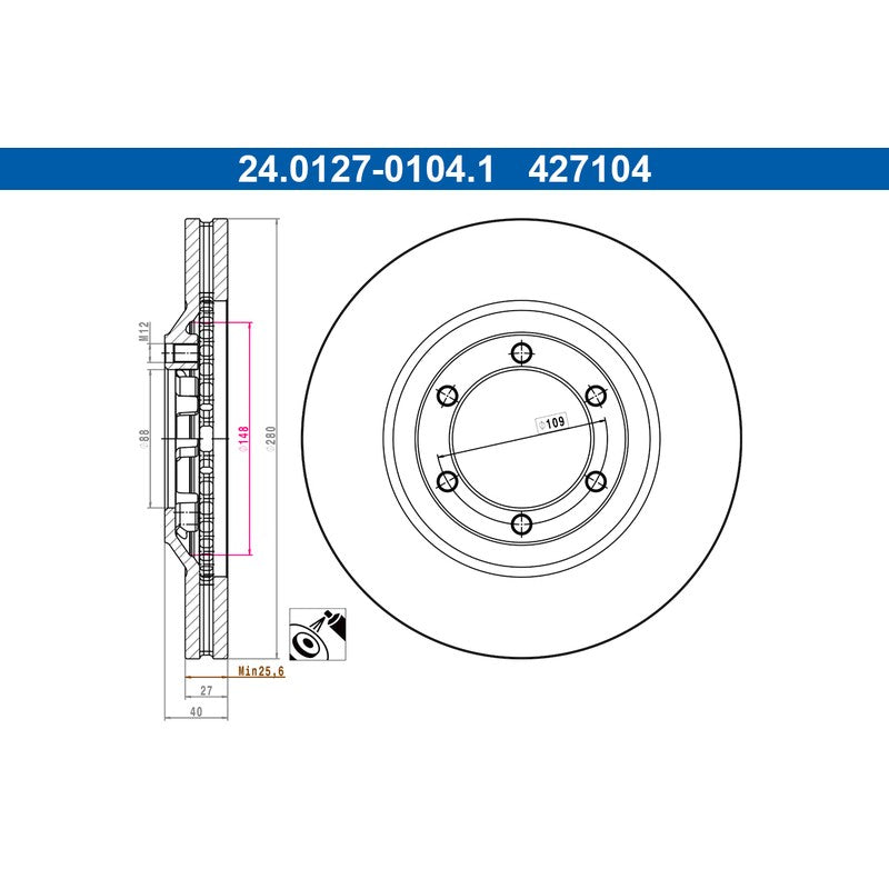 Disc frana ATE 24.0127-0104.1