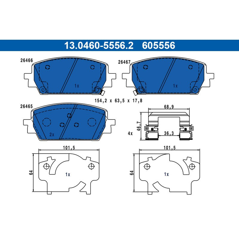 Set placute frana ATE 13.0460-5556.2