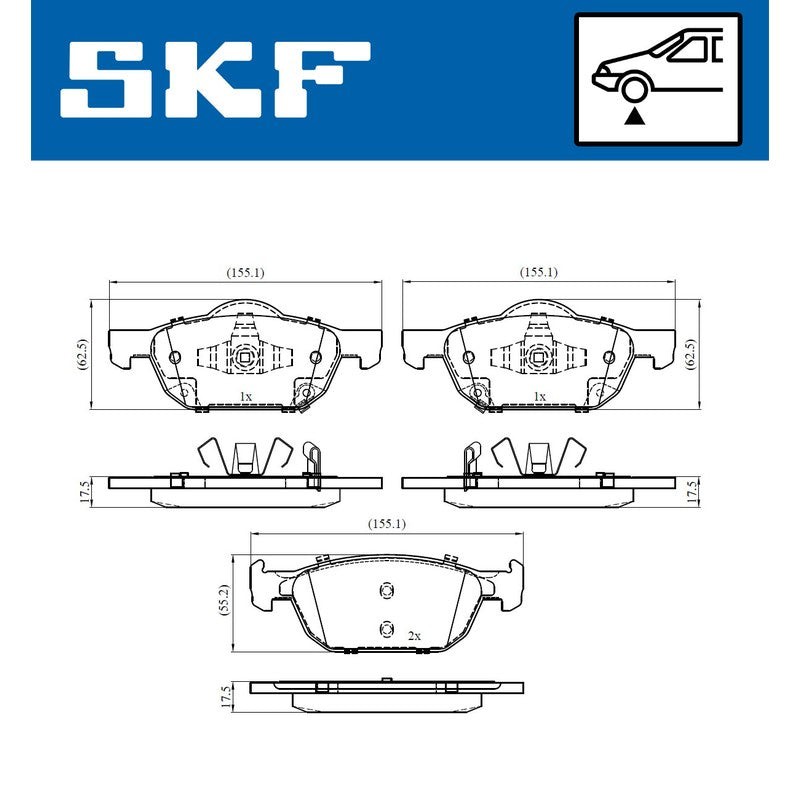 Set placute frana SKF VKBP 80560 A