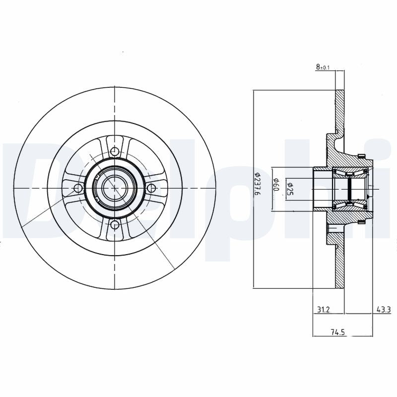 Disc frana DELPHI BG9025RS