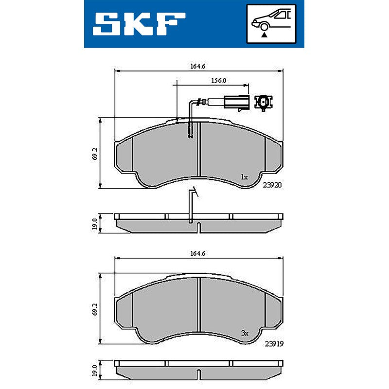 Set placute frana SKF VKBP 80441 E