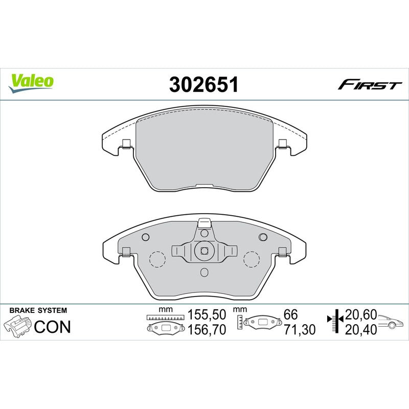 Set placute frana VALEO 302651