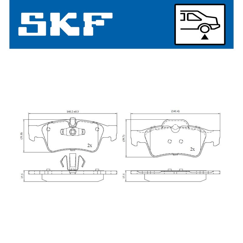 Set placute frana SKF VKBP 90361