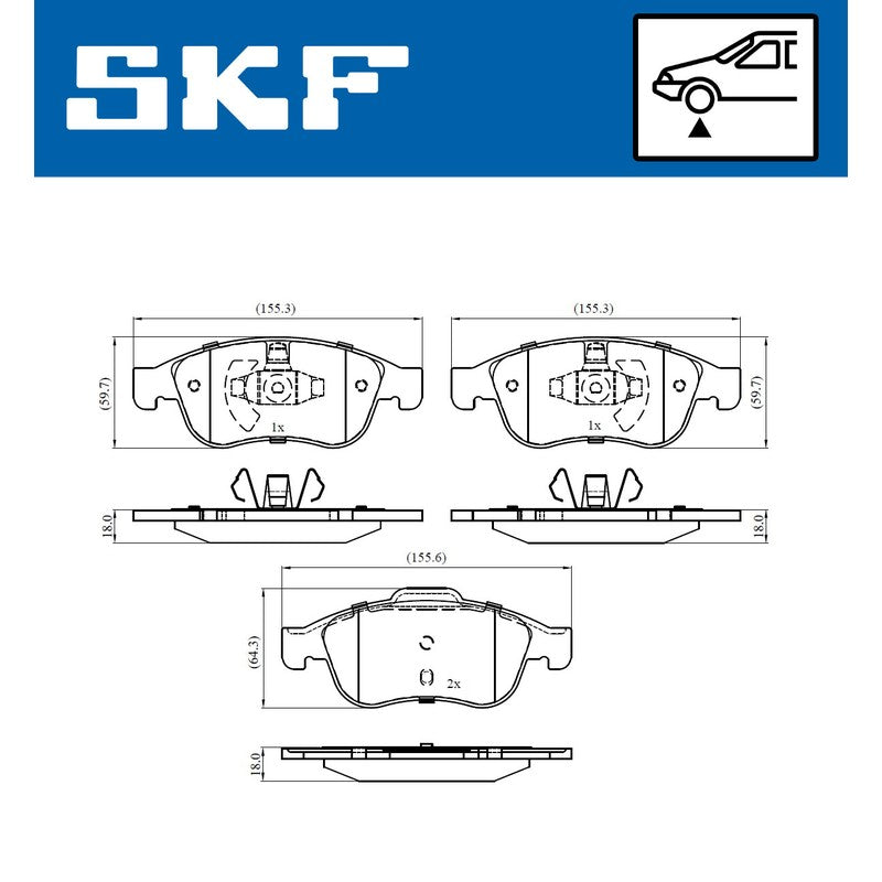 Set placute frana SKF VKBP 80015