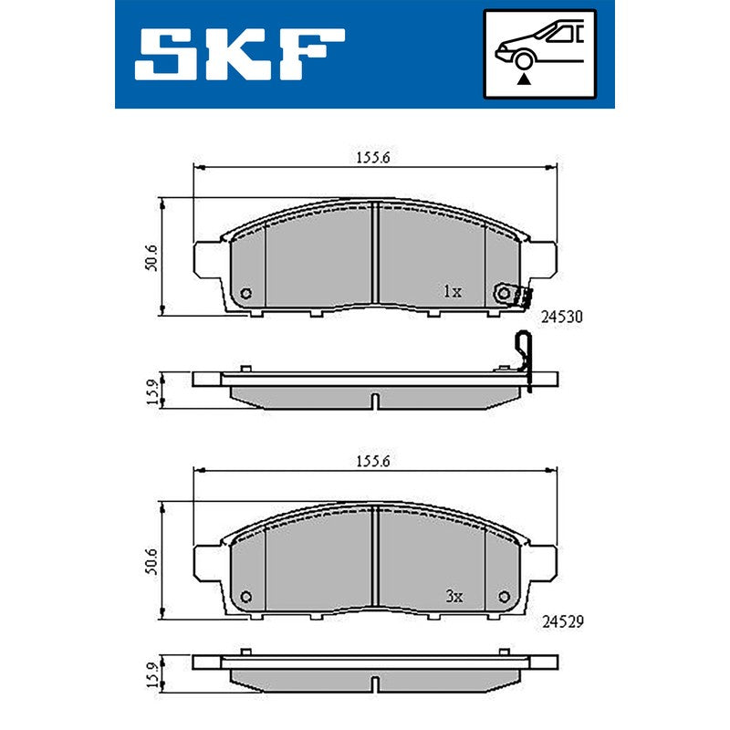Set placute frana SKF VKBP 80331 A