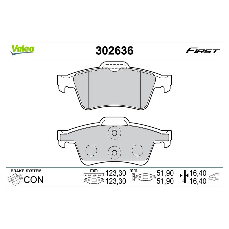 Set placute frana VALEO 302636