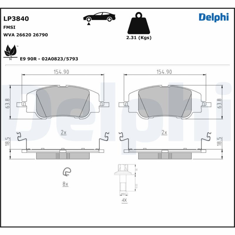 Set placute frana DELPHI LP3840