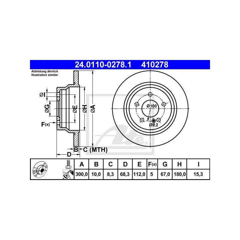 Disc frana ATE 24.0110-0278.1