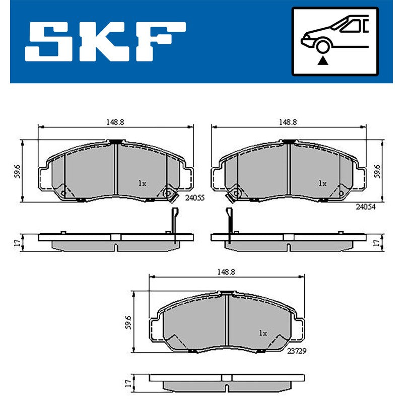 Set placute frana SKF VKBP 80558 A