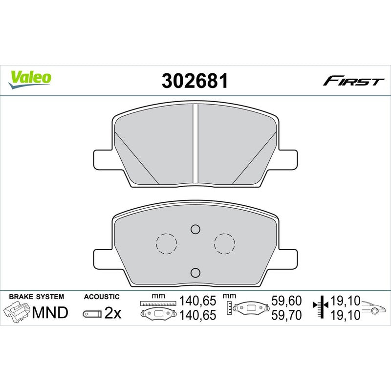 Set placute frana VALEO 302681