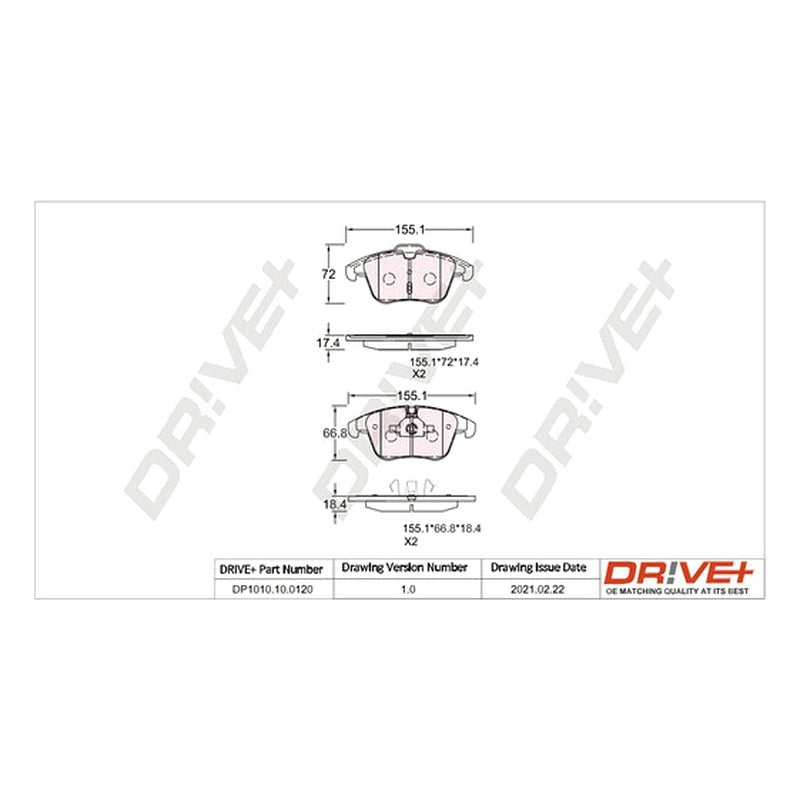 Set placute frana Dr!ve+ DP1010.10.0120