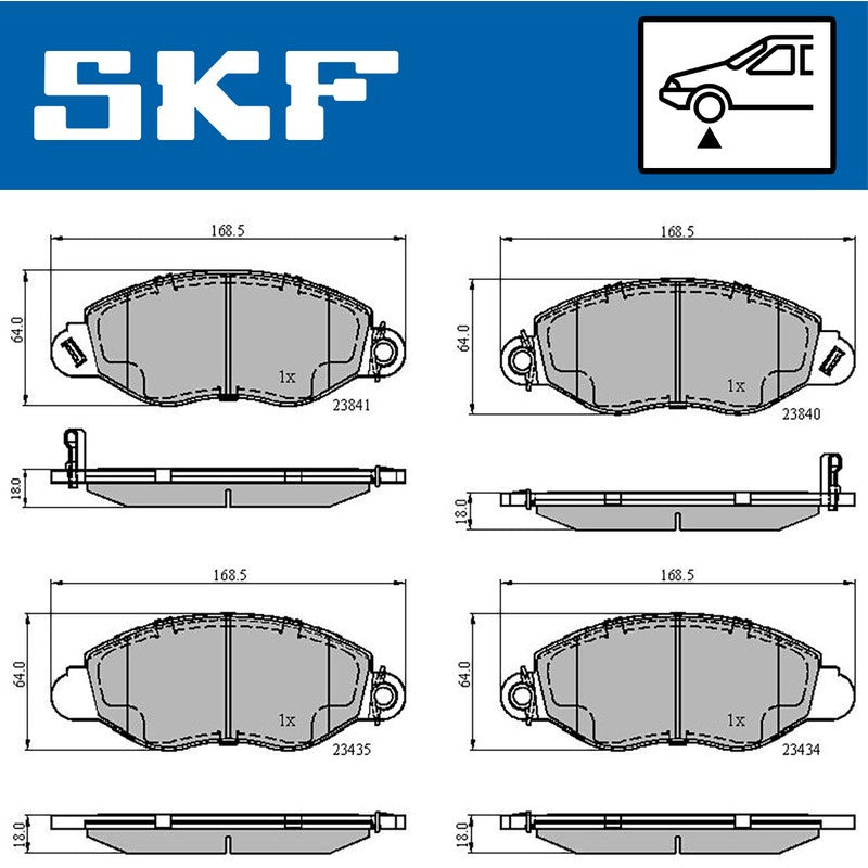 Set placute frana SKF VKBP 80300 A