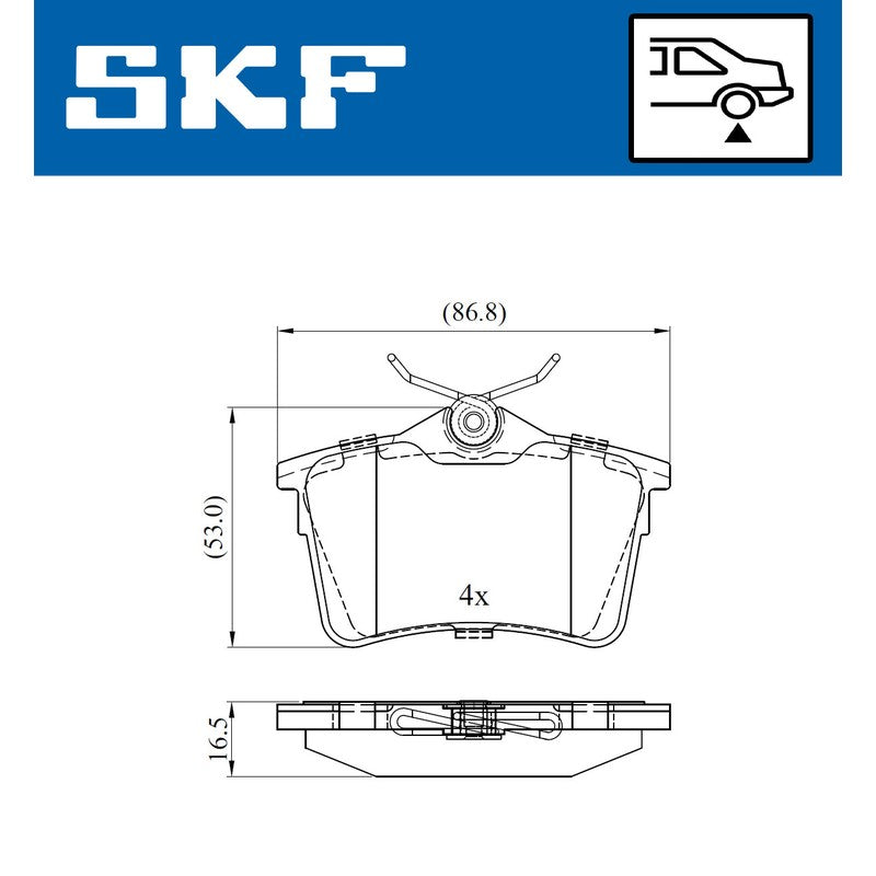 Set placute frana SKF VKBP 90036