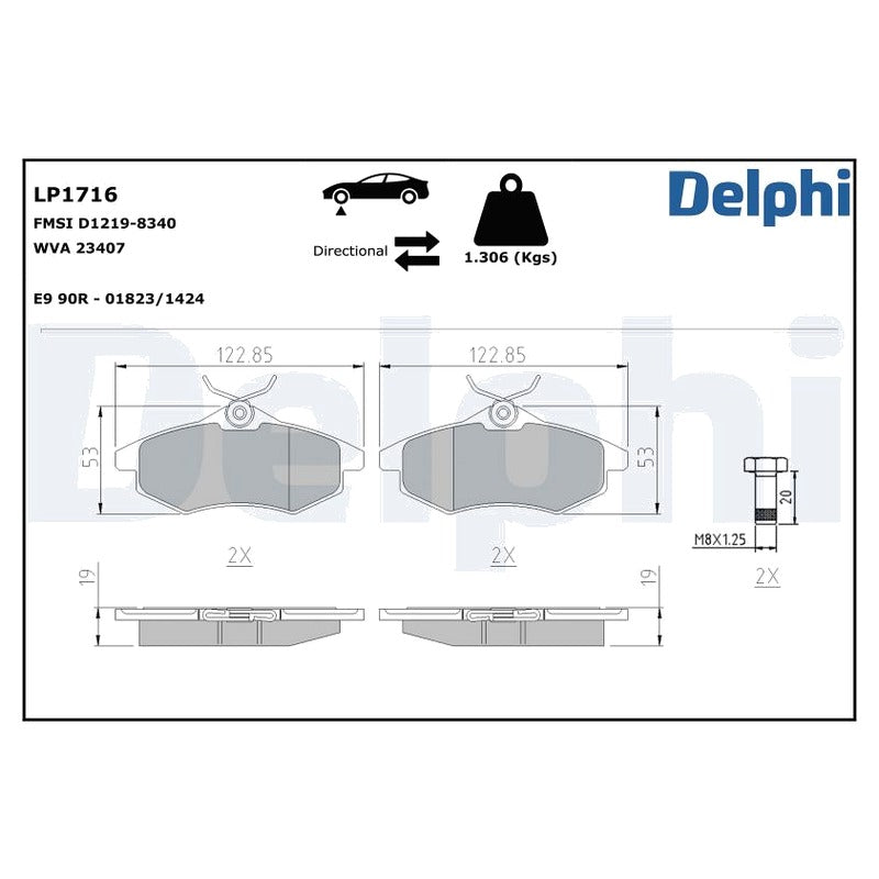 Set placute frana DELPHI LP1716