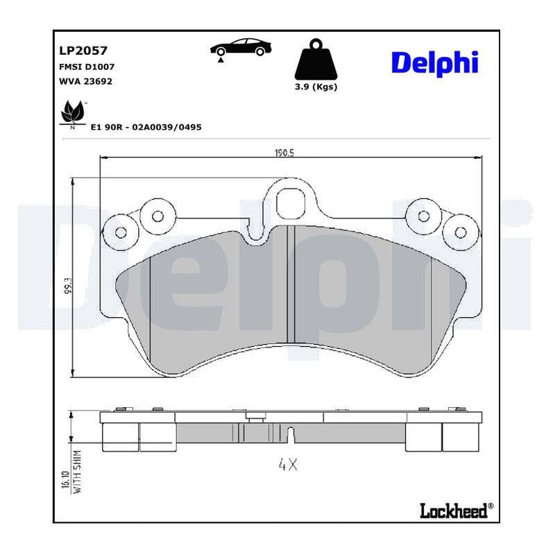 Set placute frana DELPHI LP2057