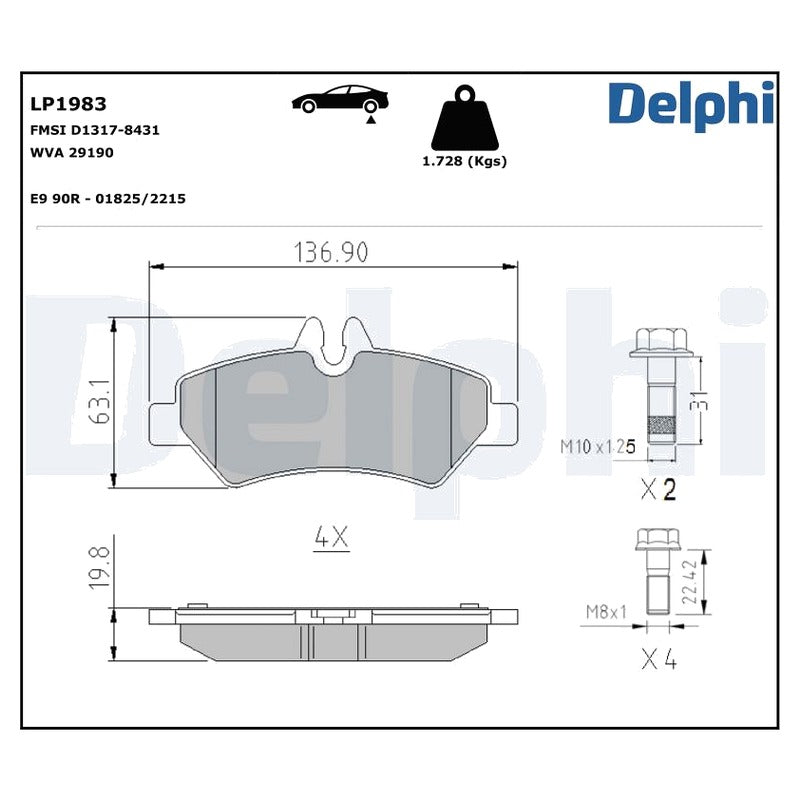 Set placute frana DELPHI LP1983