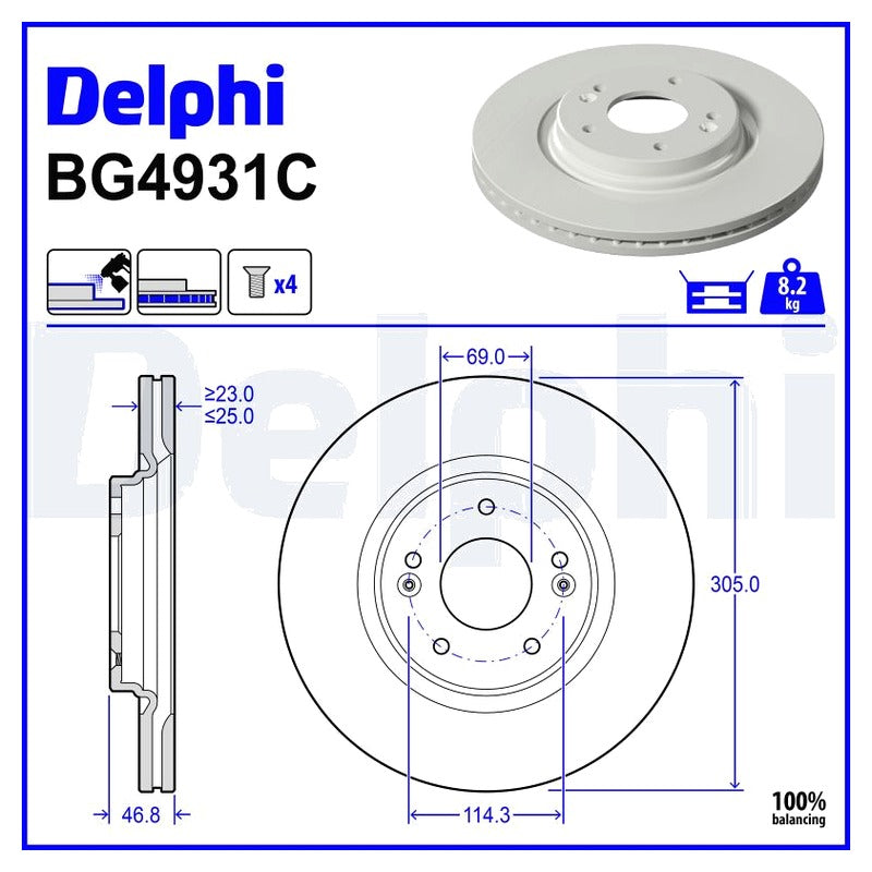 Disc frana DELPHI BG4931C