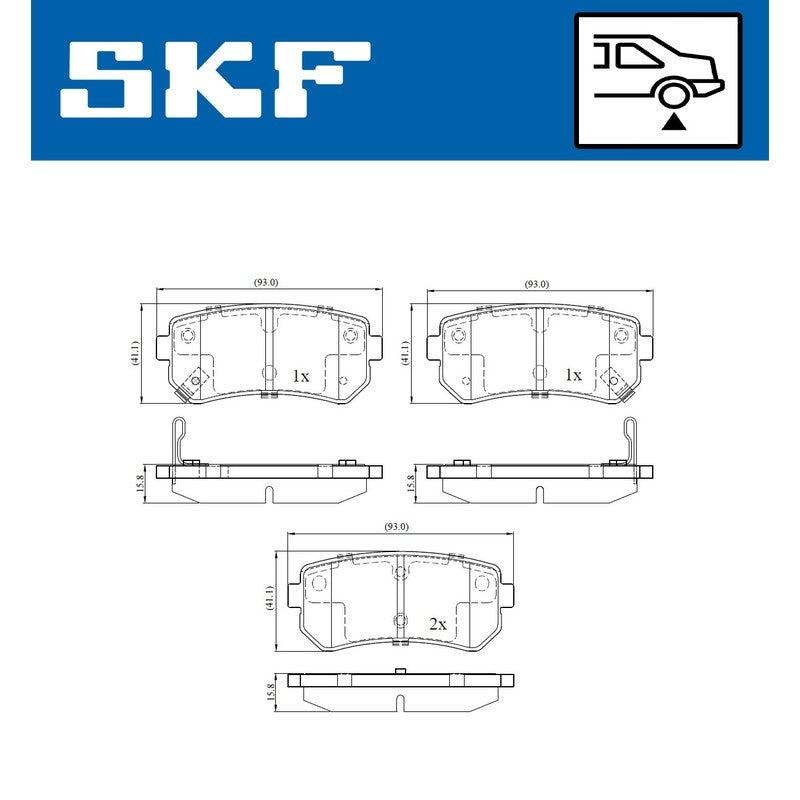 Set placute frana SKF VKBP 90054 A