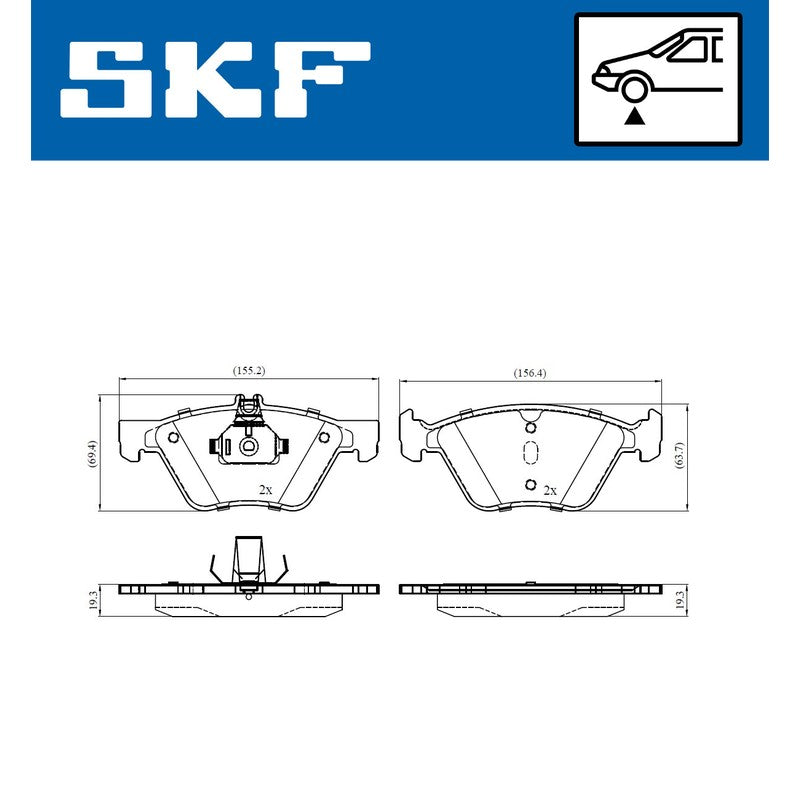 Set placute frana SKF VKBP 80474