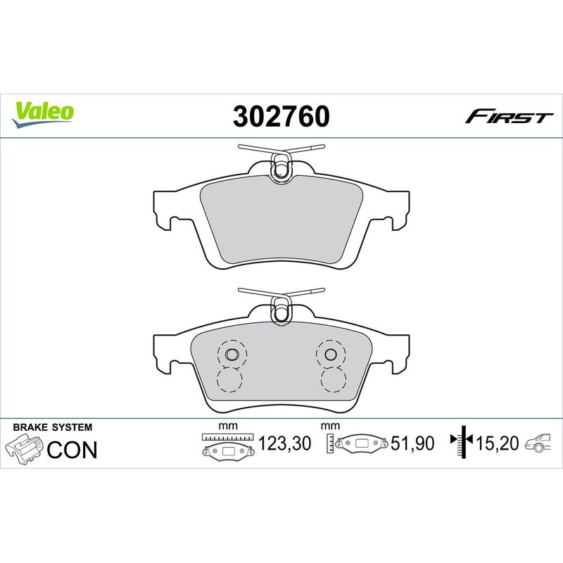 Set placute frana VALEO 302760