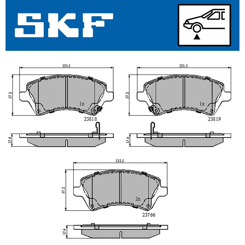 Set placute frana SKF VKBP 80330 A