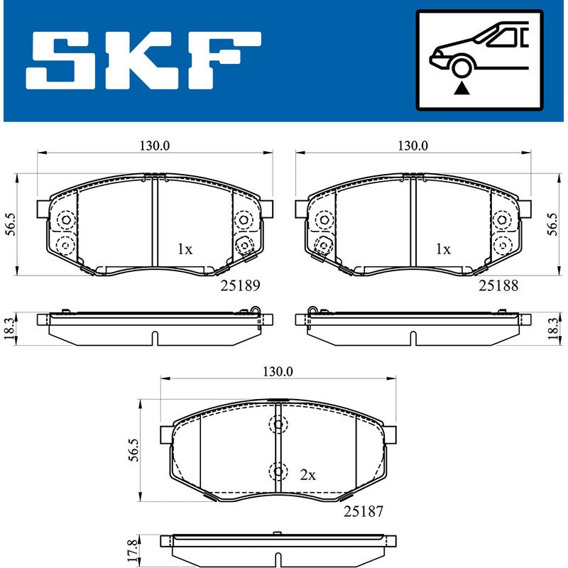 Set placute frana SKF VKBP 80430 A