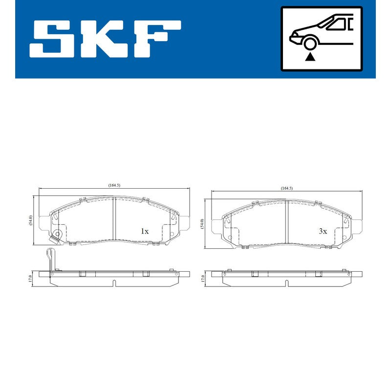 Set placute frana SKF VKBP 80259 A
