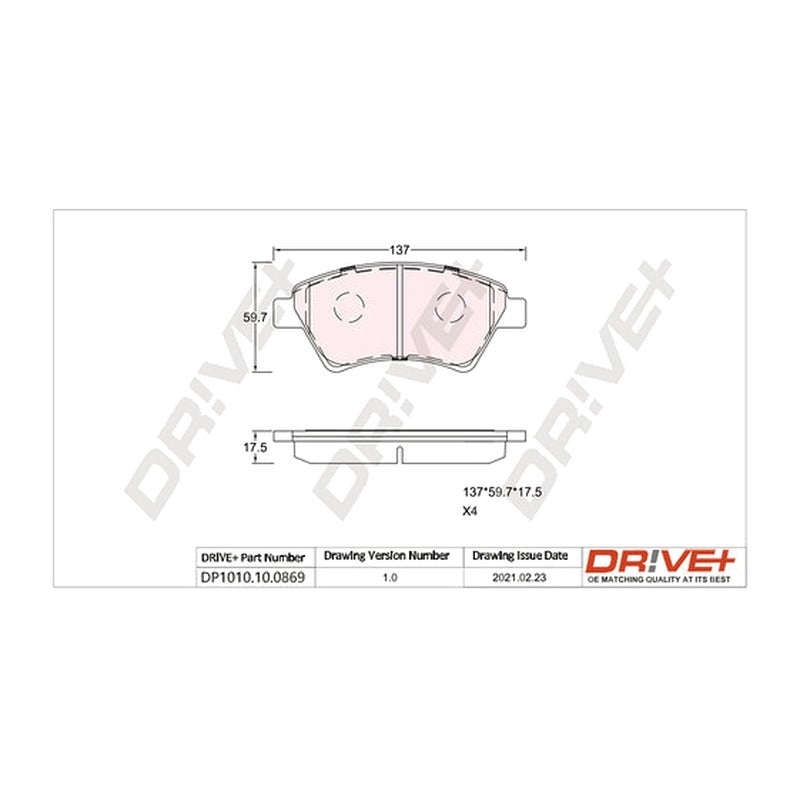 Set placute frana Dr!ve+ DP1010.10.0869