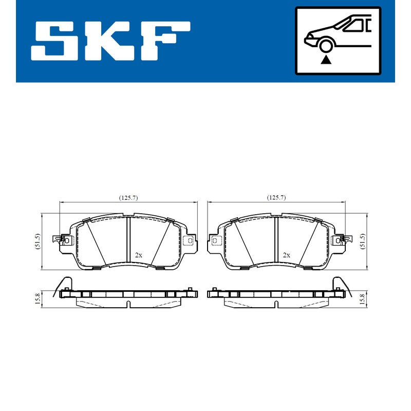 Set placute frana SKF VKBP 80478 A