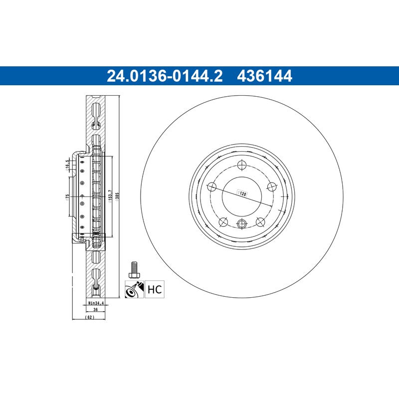 Disc frana ATE 24.0136-0144.2