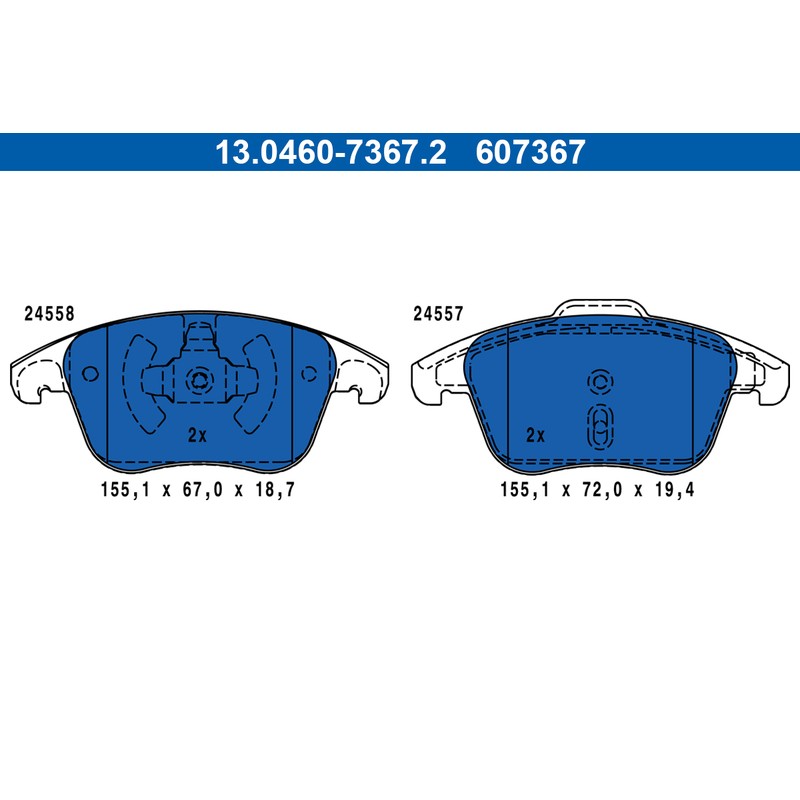 Set placute frana ATE 13.0460-7367.2