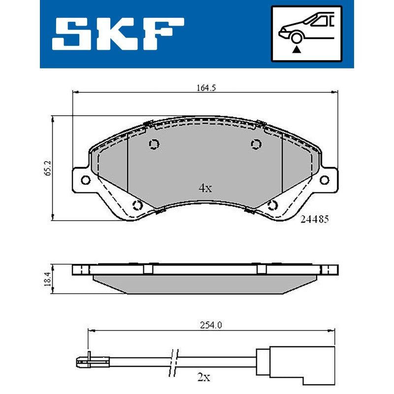 Set placute frana SKF VKBP 80110 E