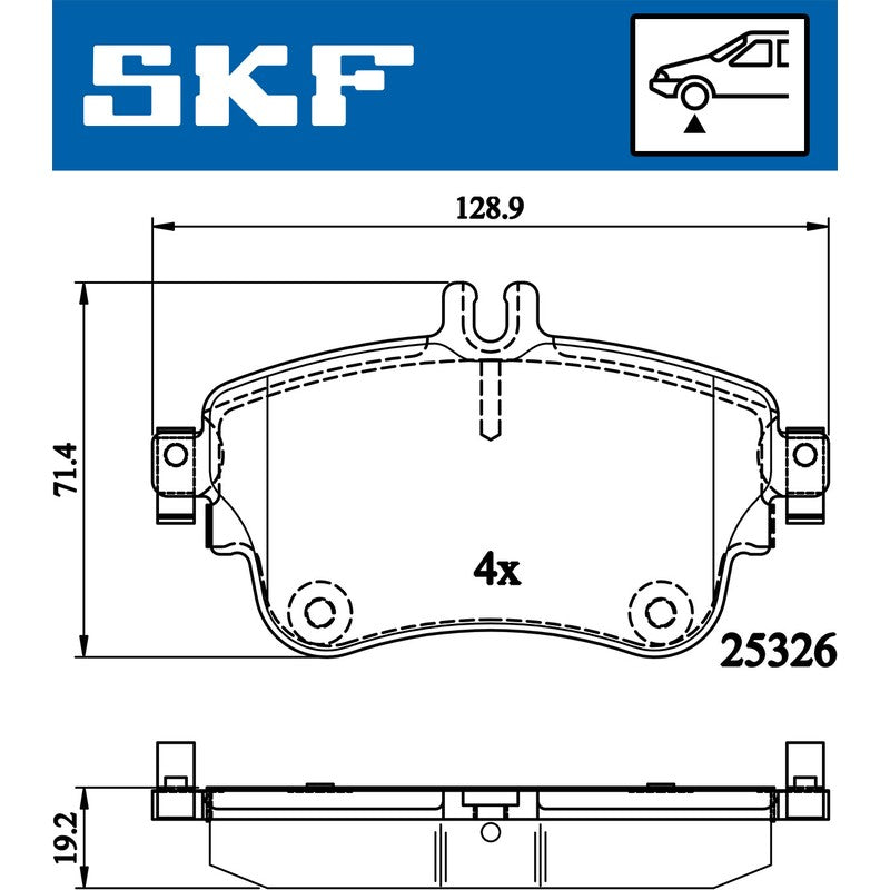 Set placute frana SKF VKBP 80099