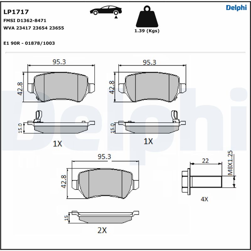 Set placute frana DELPHI LP1717