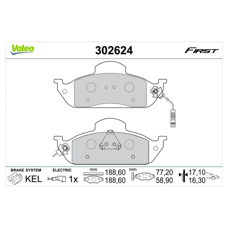 Set placute frana VALEO 302624
