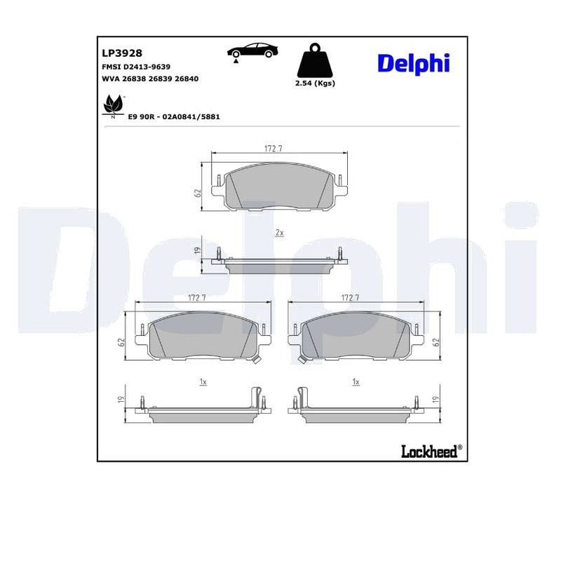 Set placute frana DELPHI LP3928