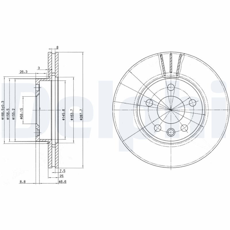 Disc frana DELPHI BG3025