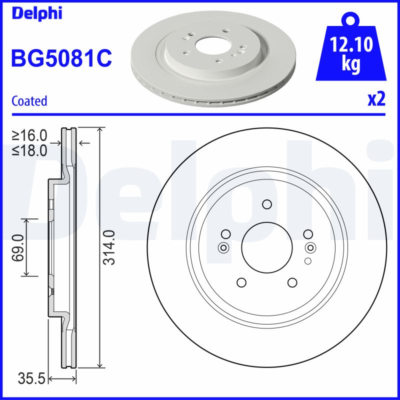 Disc frana DELPHI BG5081C