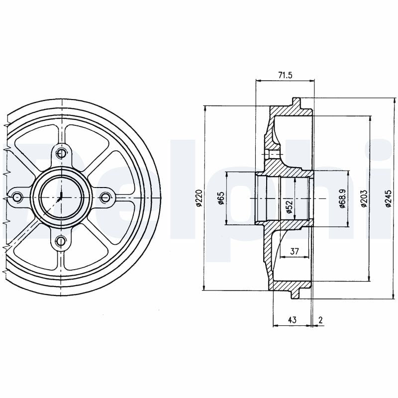 Tambur frana DELPHI BF484