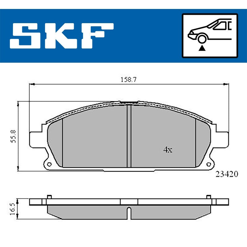 Set placute frana SKF VKBP 80296