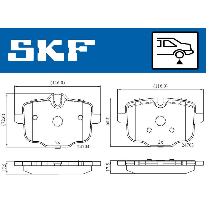 Set placute frana SKF VKBP 90366