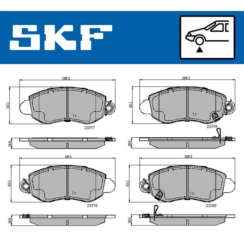 Set placute frana SKF VKBP 80489 A