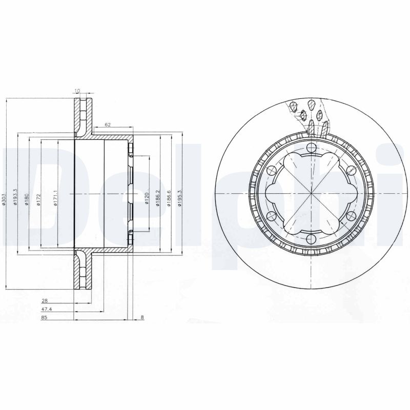 Disc frana DELPHI BG9015