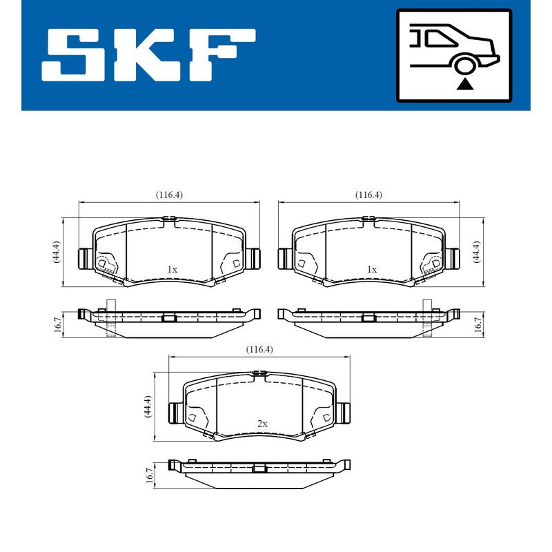 Set placute frana SKF VKBP 90374 A