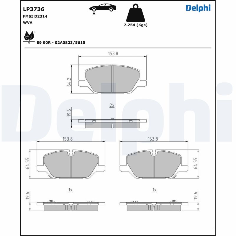 Set placute frana DELPHI LP3736
