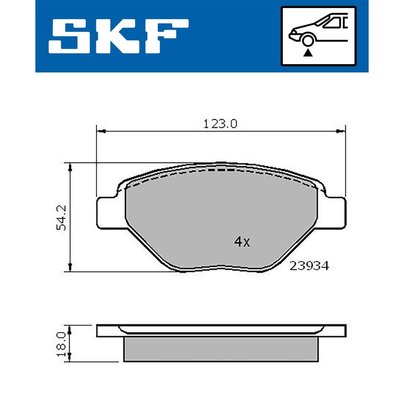 Set placute frana SKF VKBP 80608