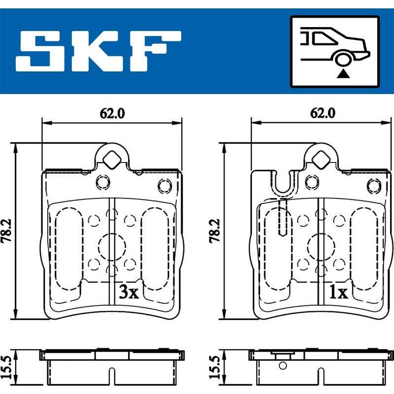 Set placute frana SKF VKBP 90199